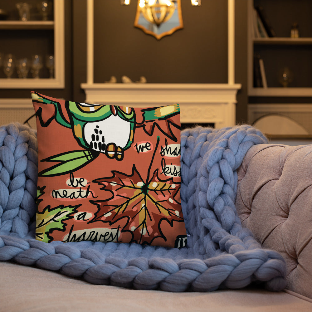 We Shall Kiss Beneath a Harvest Moon - Lebo Premium Pillow
